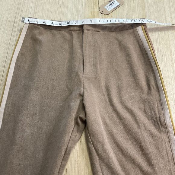 Wild Honey Taupe Jeggings Pants Size Large Zipper Leg Stripe Accent New - Picture 3 of 10